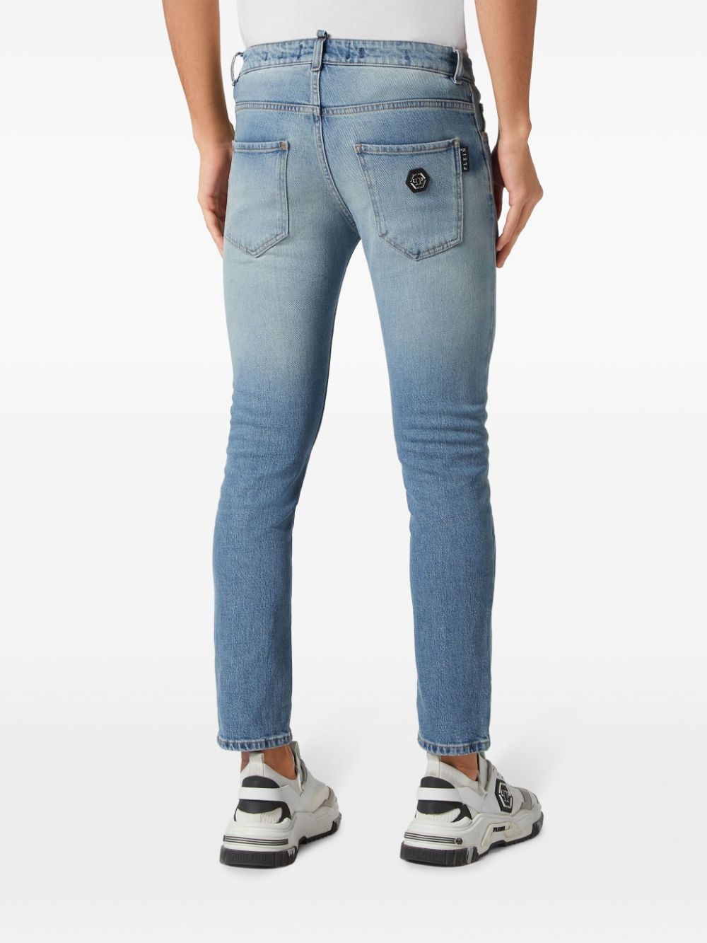 logo-appliquÃ© low-rise skinny jeans - 3