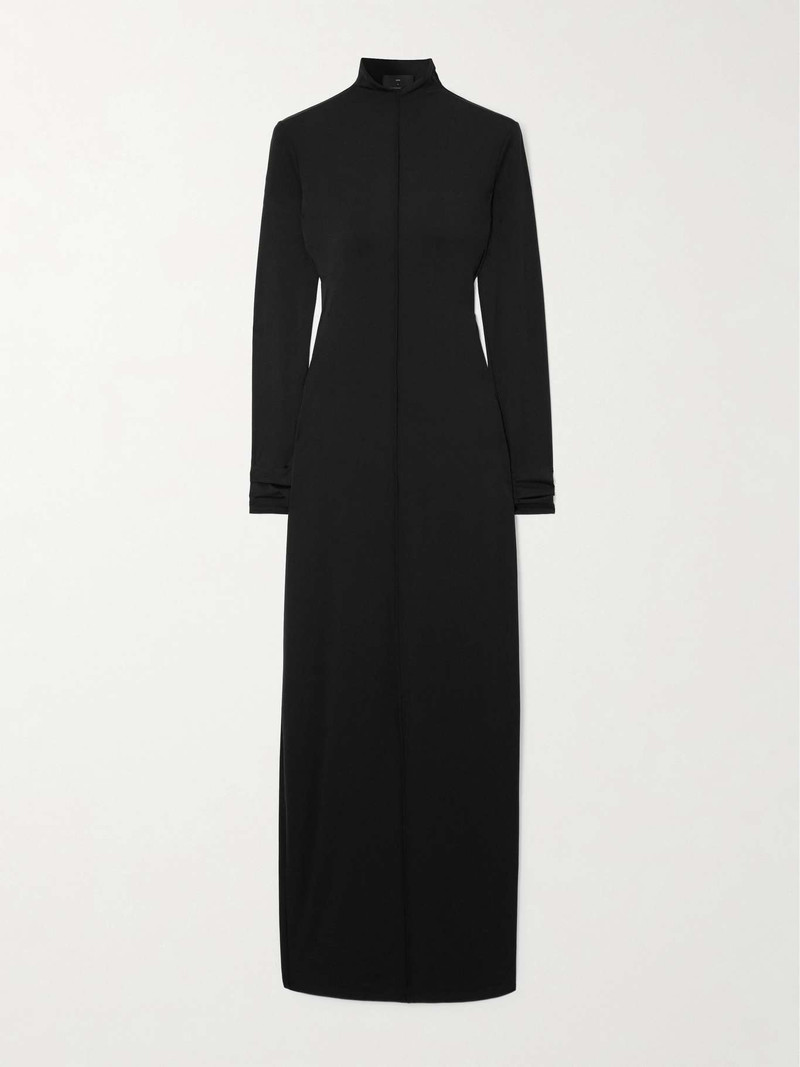 + RHW paneled stretch-jersey turtleneck 맥시 드레스 한국어 1