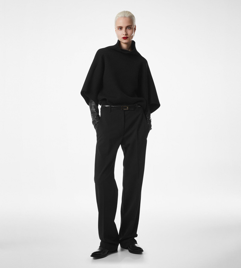 ULTRAFINE CASHMERE BLEND FUNNEL NECK SCULPTURAL T-SHIRT 5