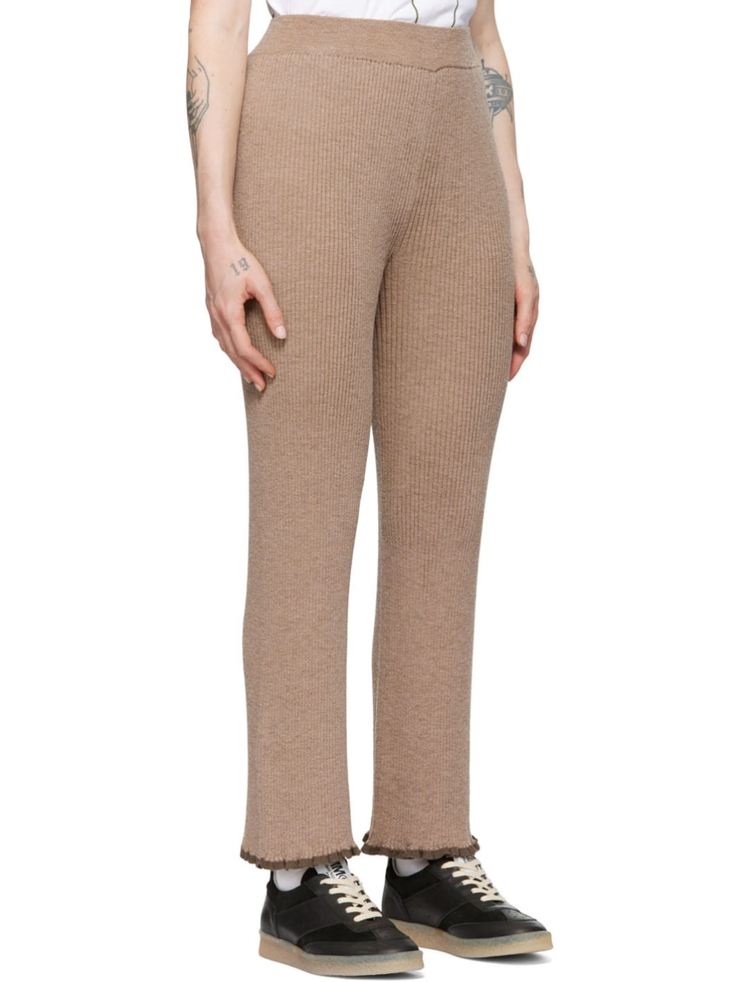 Brown Rib Lounge Pants - 2