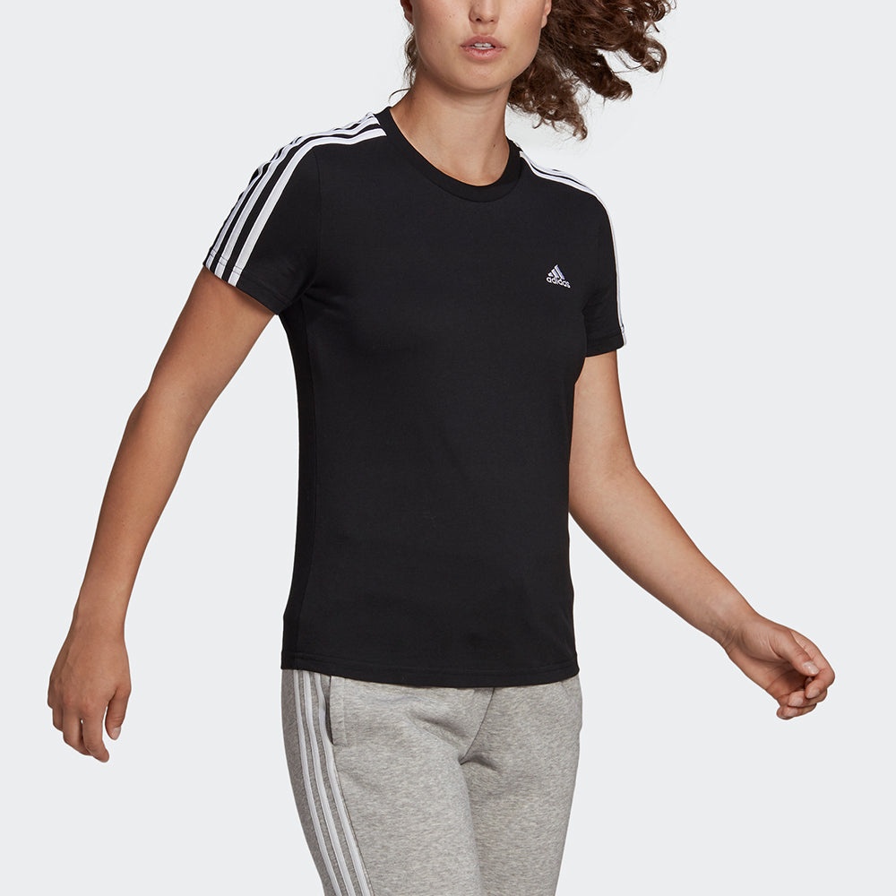 (WMNS) adidas W 3s T Sports Round Neck Short Sleeve Black T-Shirt GL0784 - 5