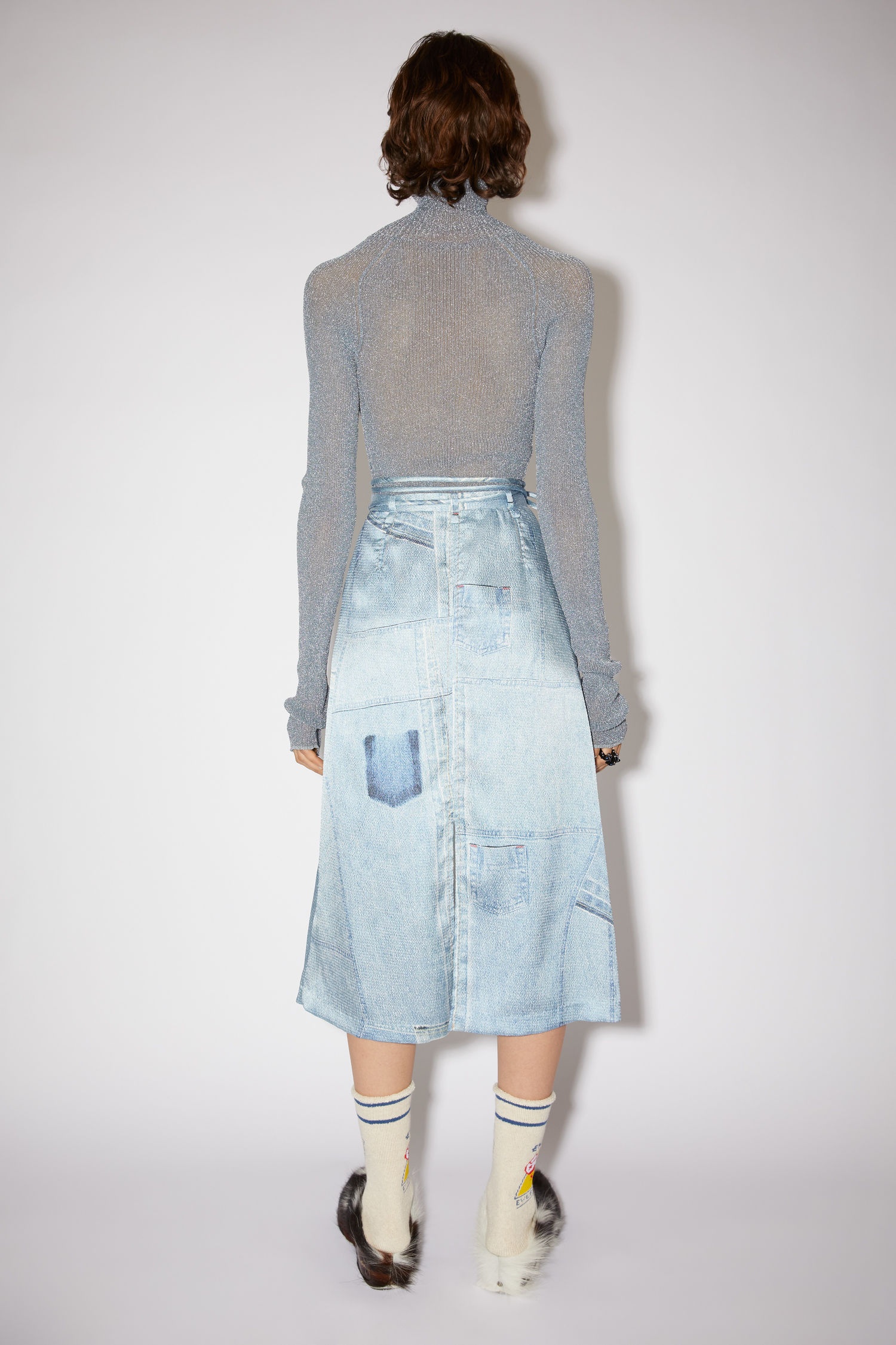 Denim print skirt - Denim blue - 3