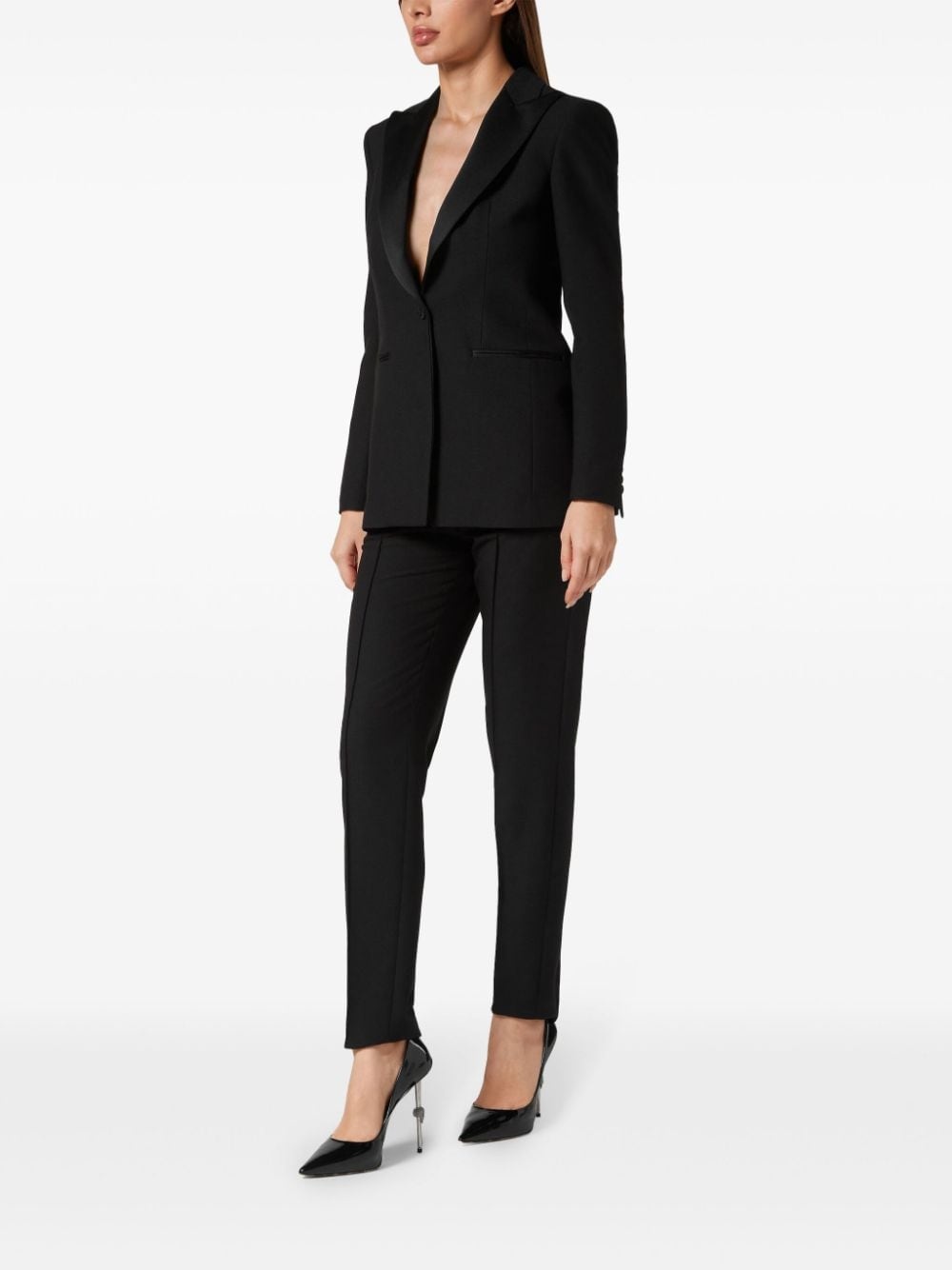skull-embellished single-breasted blazer - 4