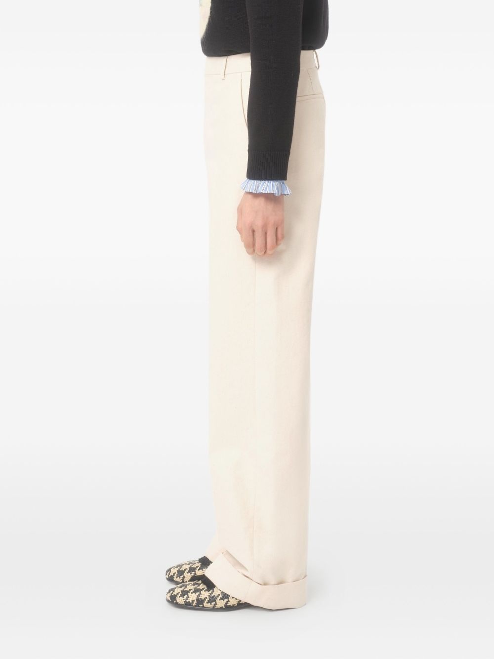 cuffed cotton trousers - 5