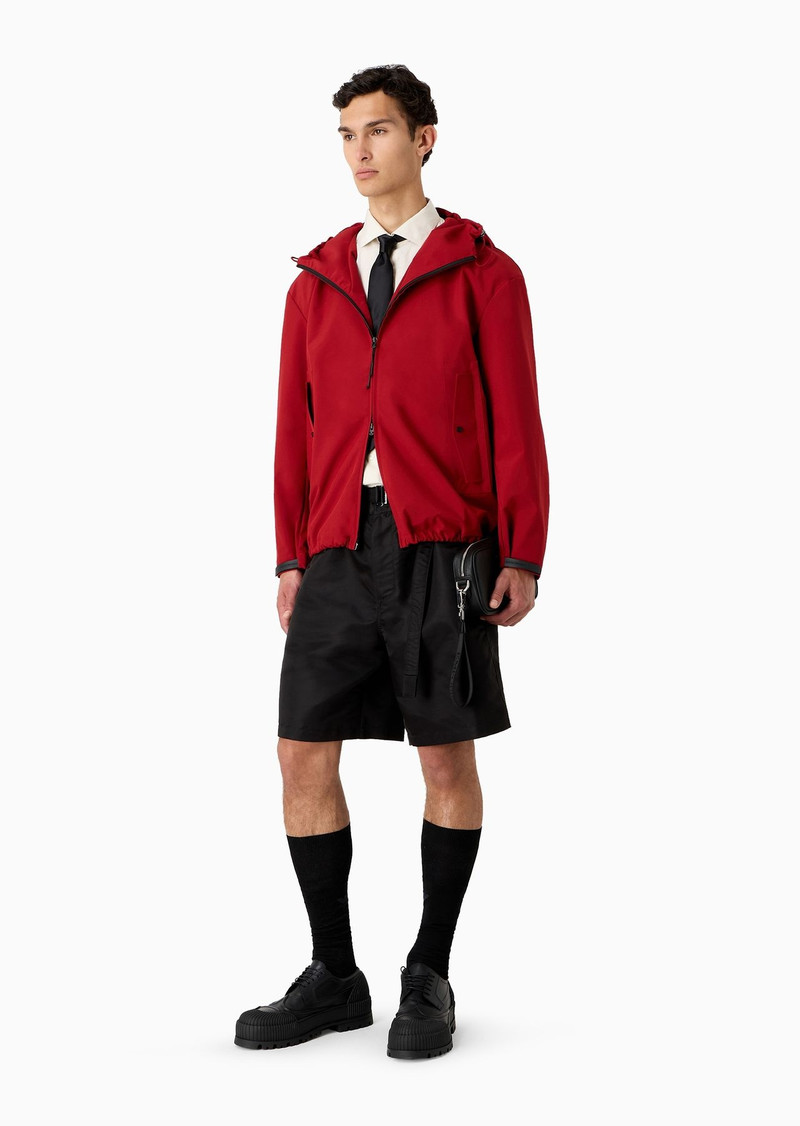 EMPORIO ARMANI Blouson with nylon hood and backed knit outlook