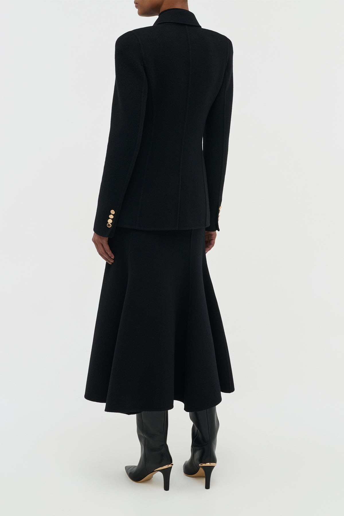 Lloyd Blazer in Black Double-Face Recycled Cashmere - 4