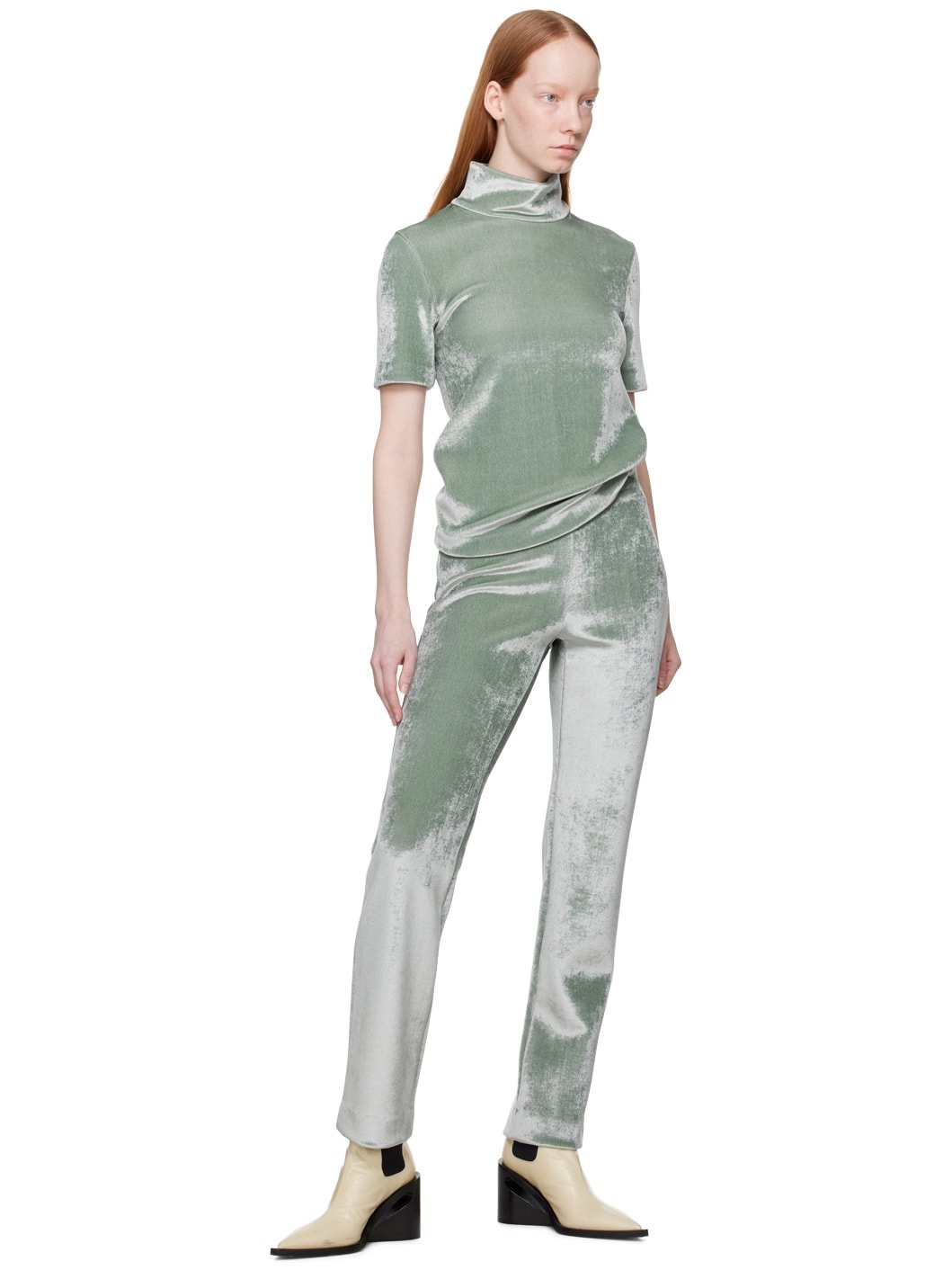 Blue Palazzo Trousers - 4