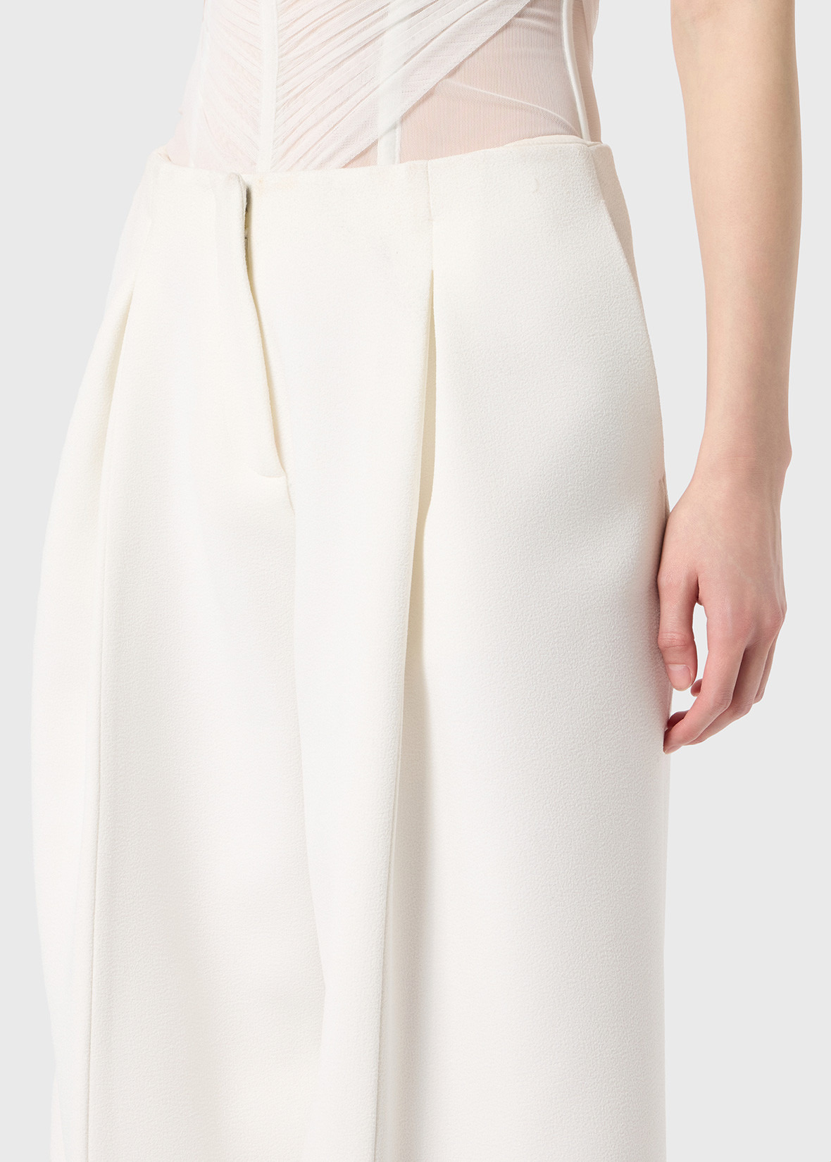 WIDE LEG PANTS IN DOUBLE CRÊPE - 5