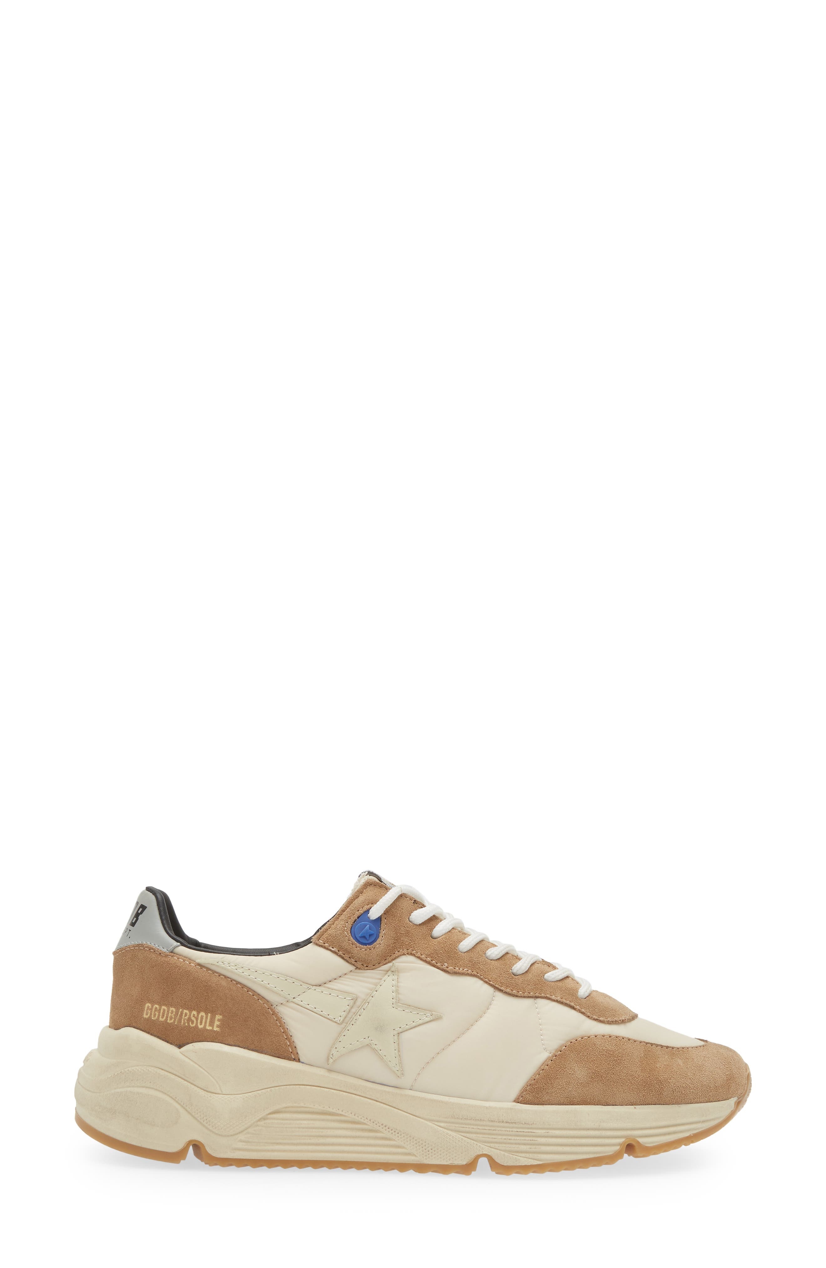 Golden Goose Running Sole Low Top Sneaker in Ivory/Grey/Tobacco 15537 at Nordstrom - 3
