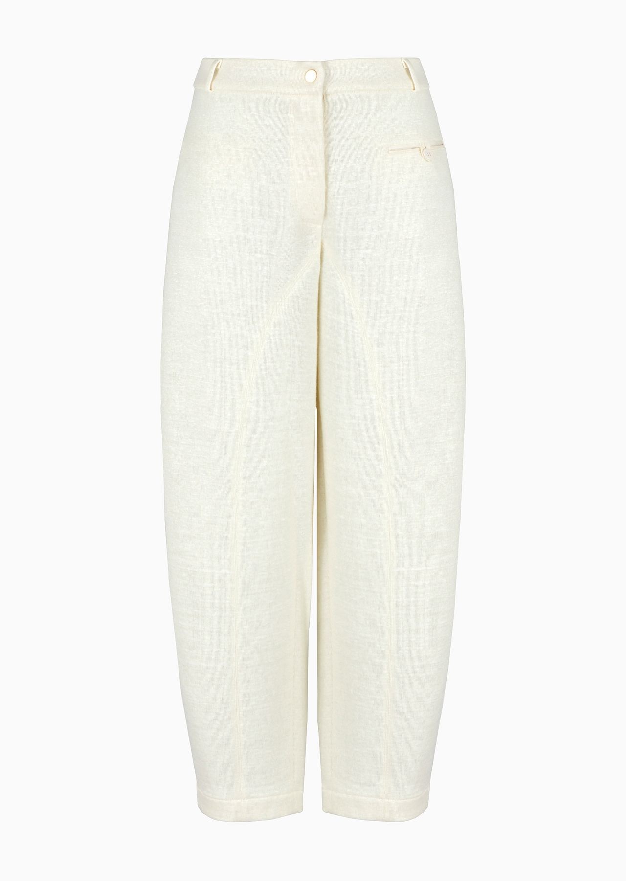 Relaxed-fit linen and viscose double jersey trousers - 1
