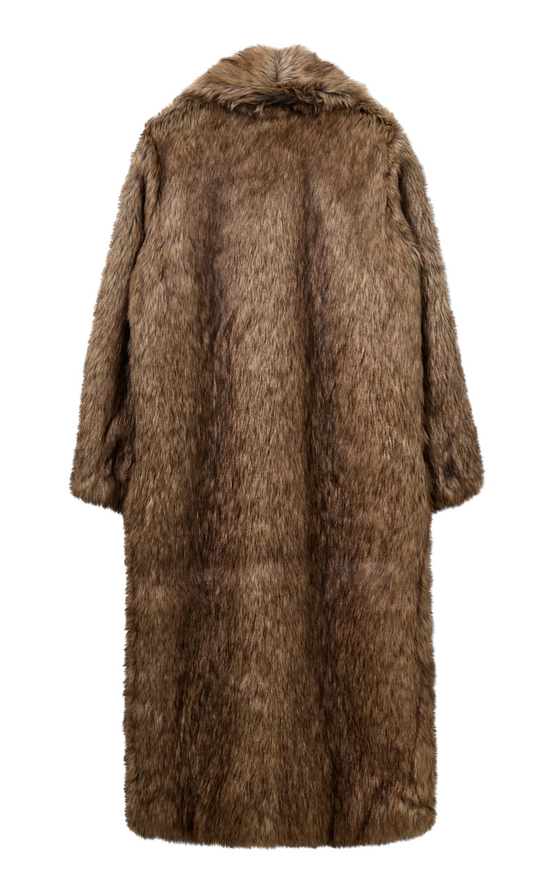Damiy Faux Fur Long Coat brown 5