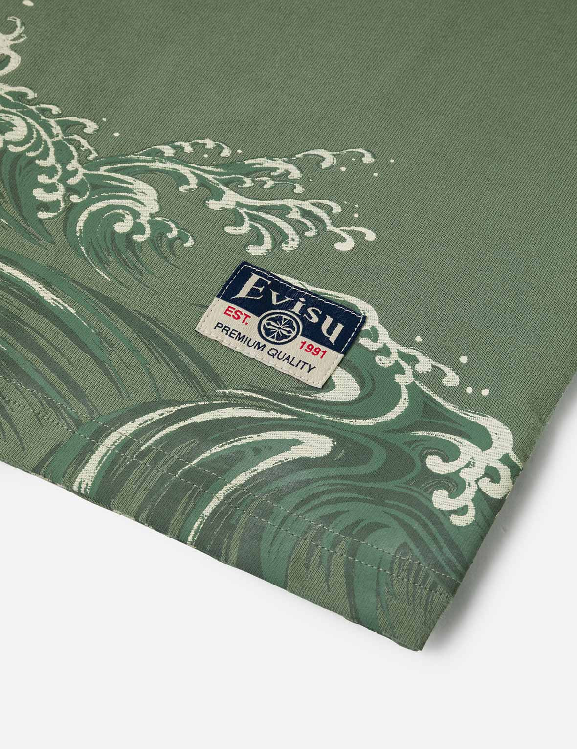 Seagull and Wave Print Relax Fit T-Shirt - 7