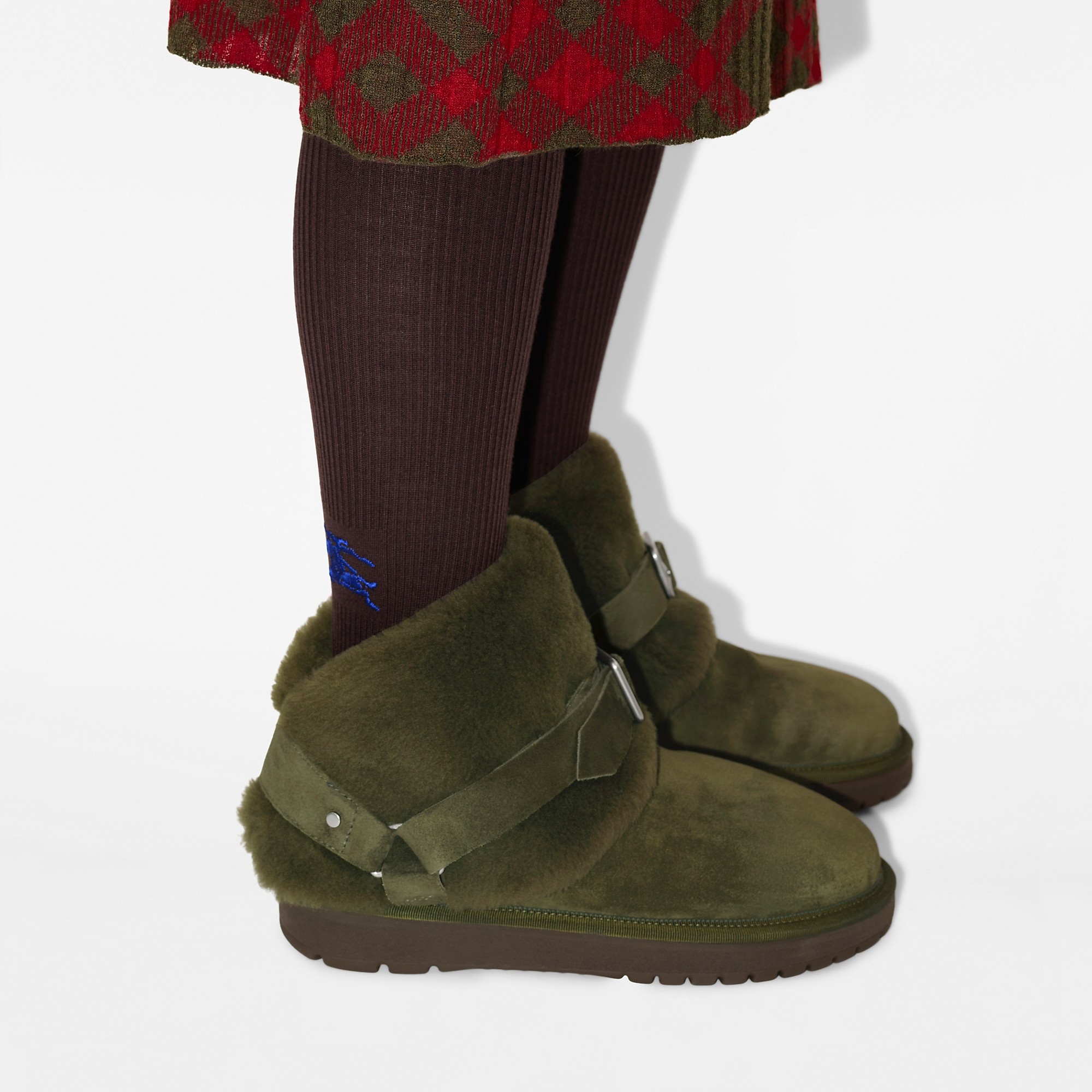 Suede and Shearling Chubby Boots - 7