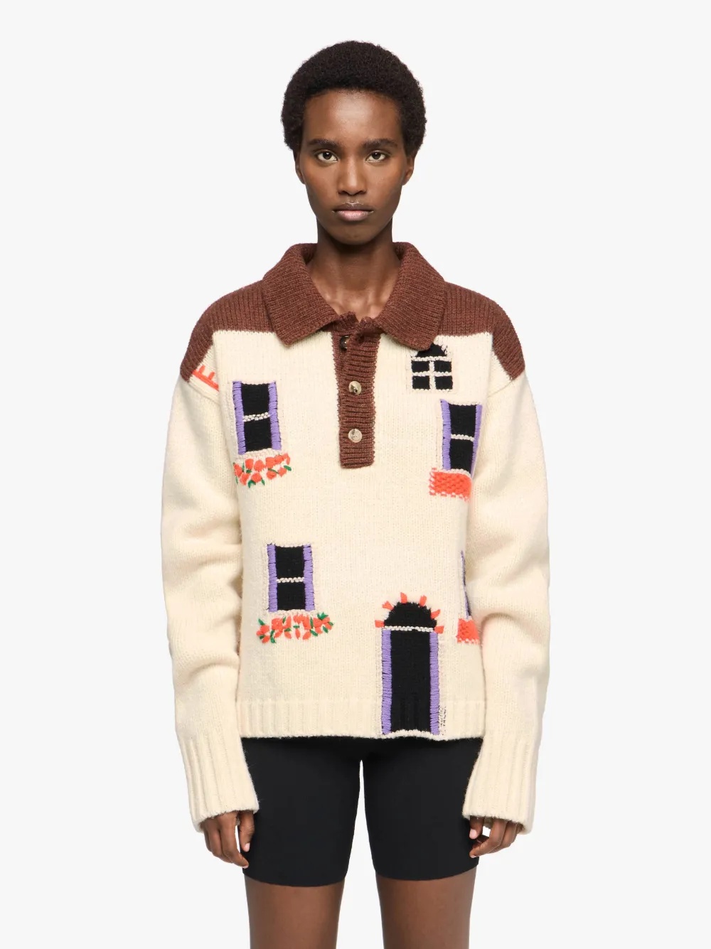 HOUSE' INTARSIA POLO SWEATER - 2