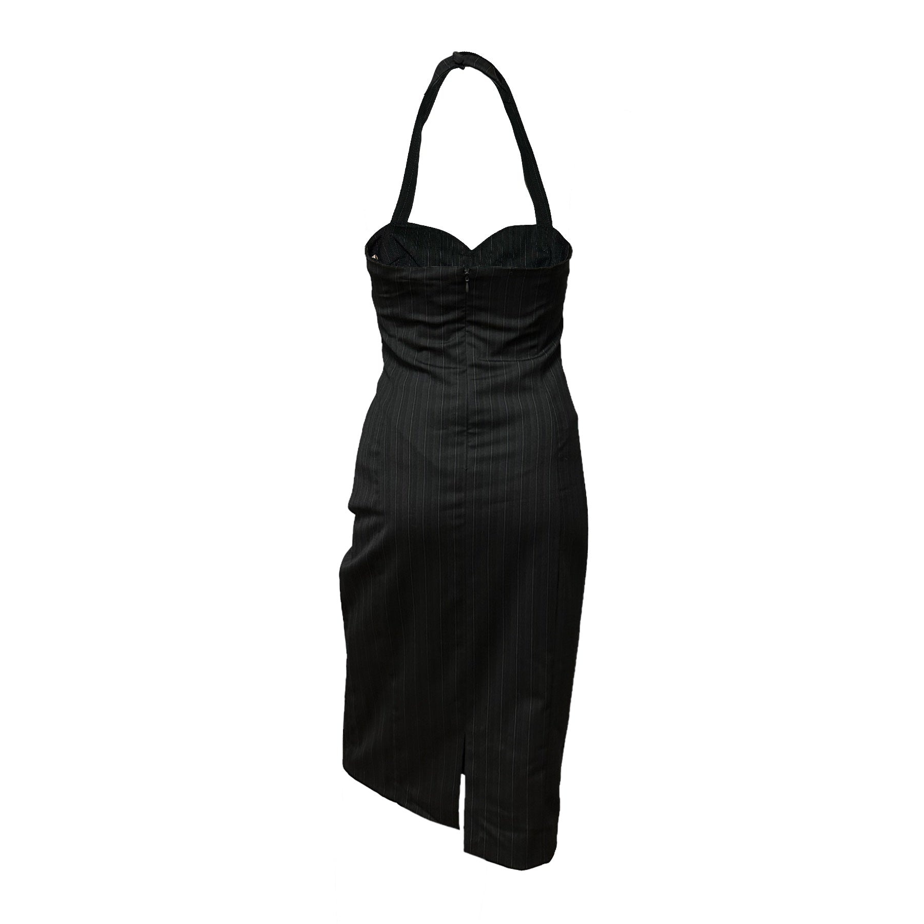JOHN GALLIANO Striped Halter Neck Midi Dress - 2
