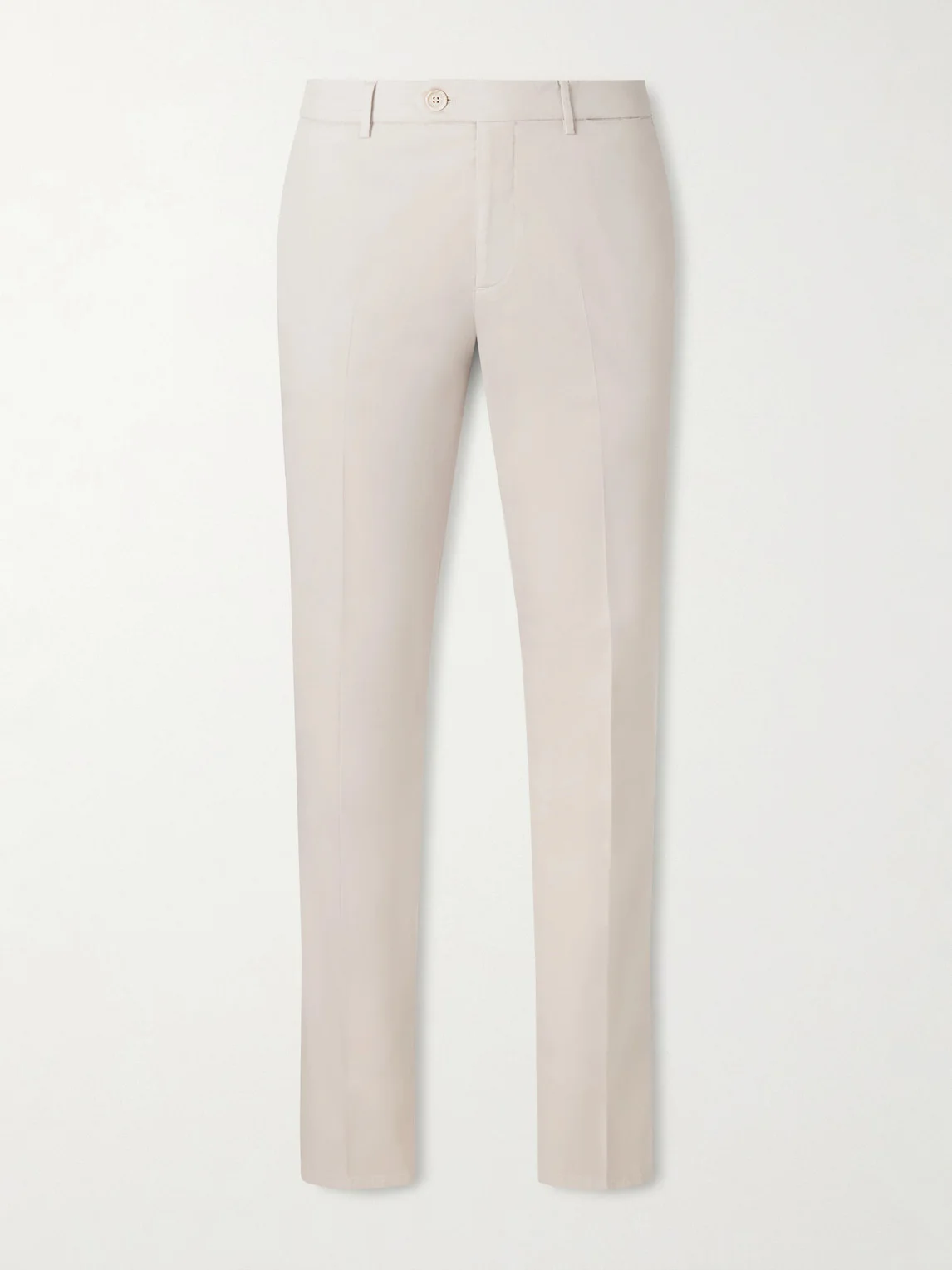 Slim-Fit Stretch-Cotton Twill Trousers - 1