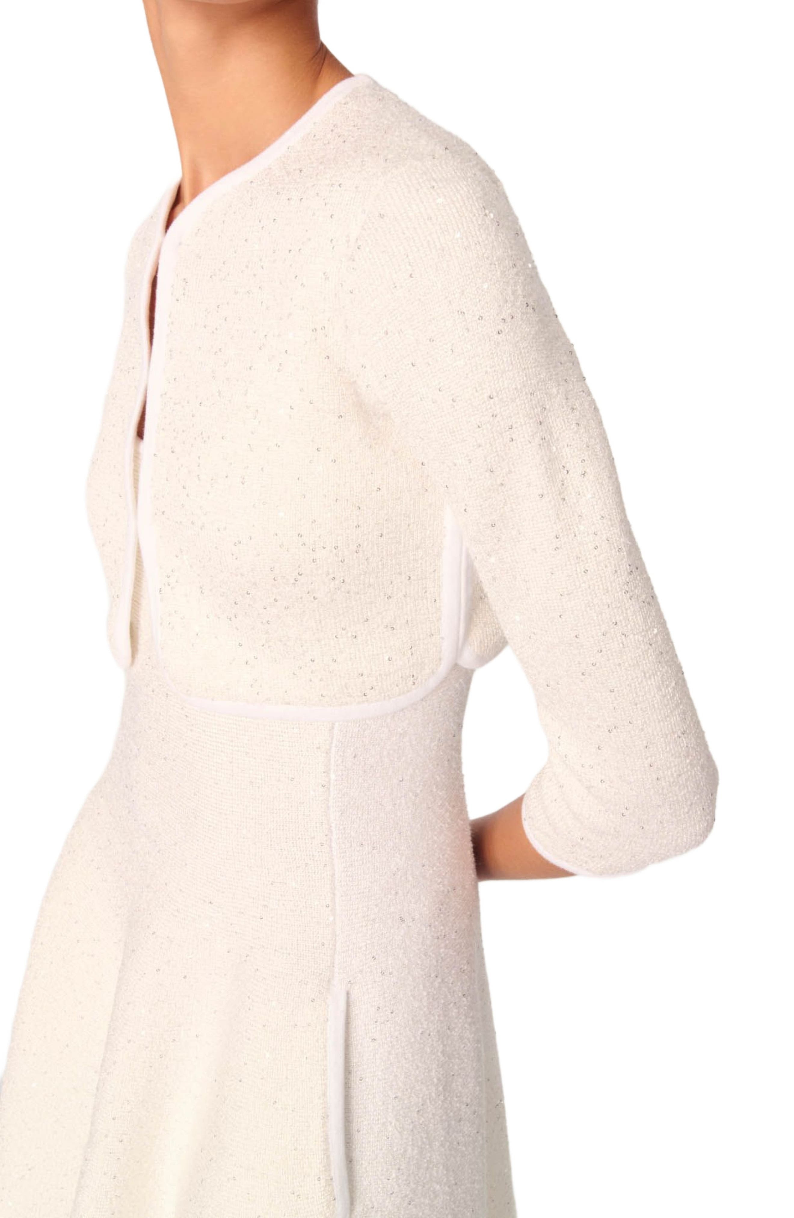 maje Cropped cardigan with rhinestones in White at Nordstrom - 5