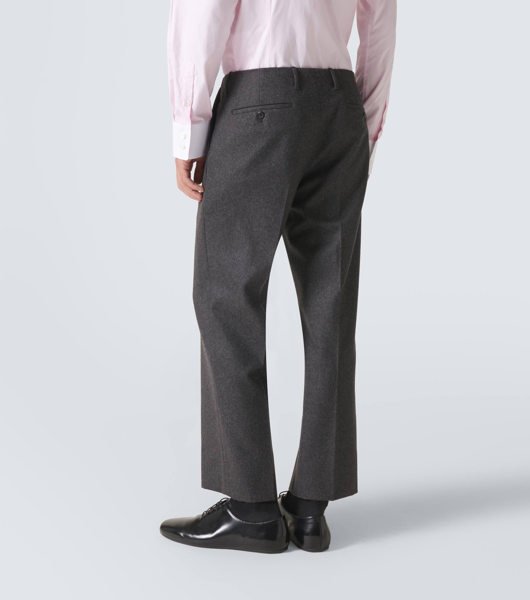 Wool flannel cropped straight pants - 4