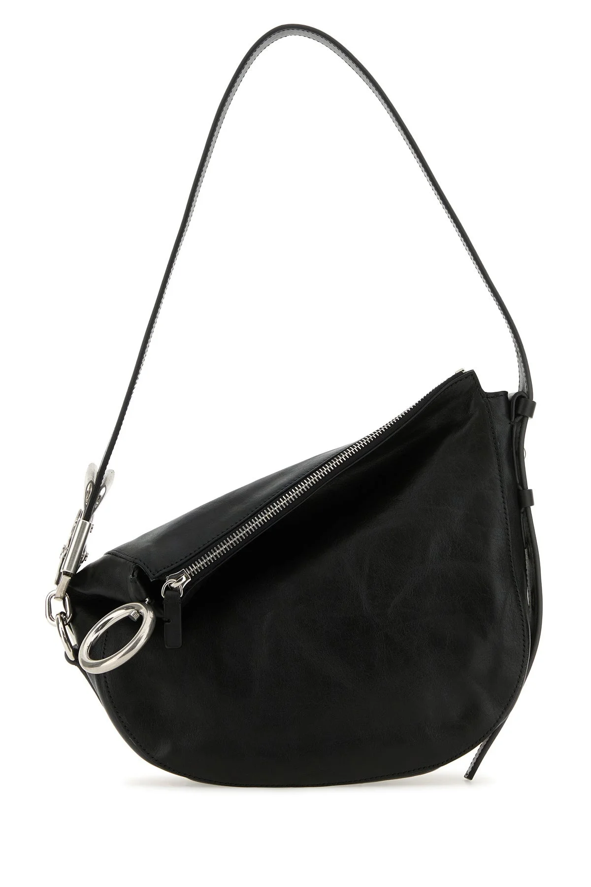 Black leather Knight small shoulder bag - 1