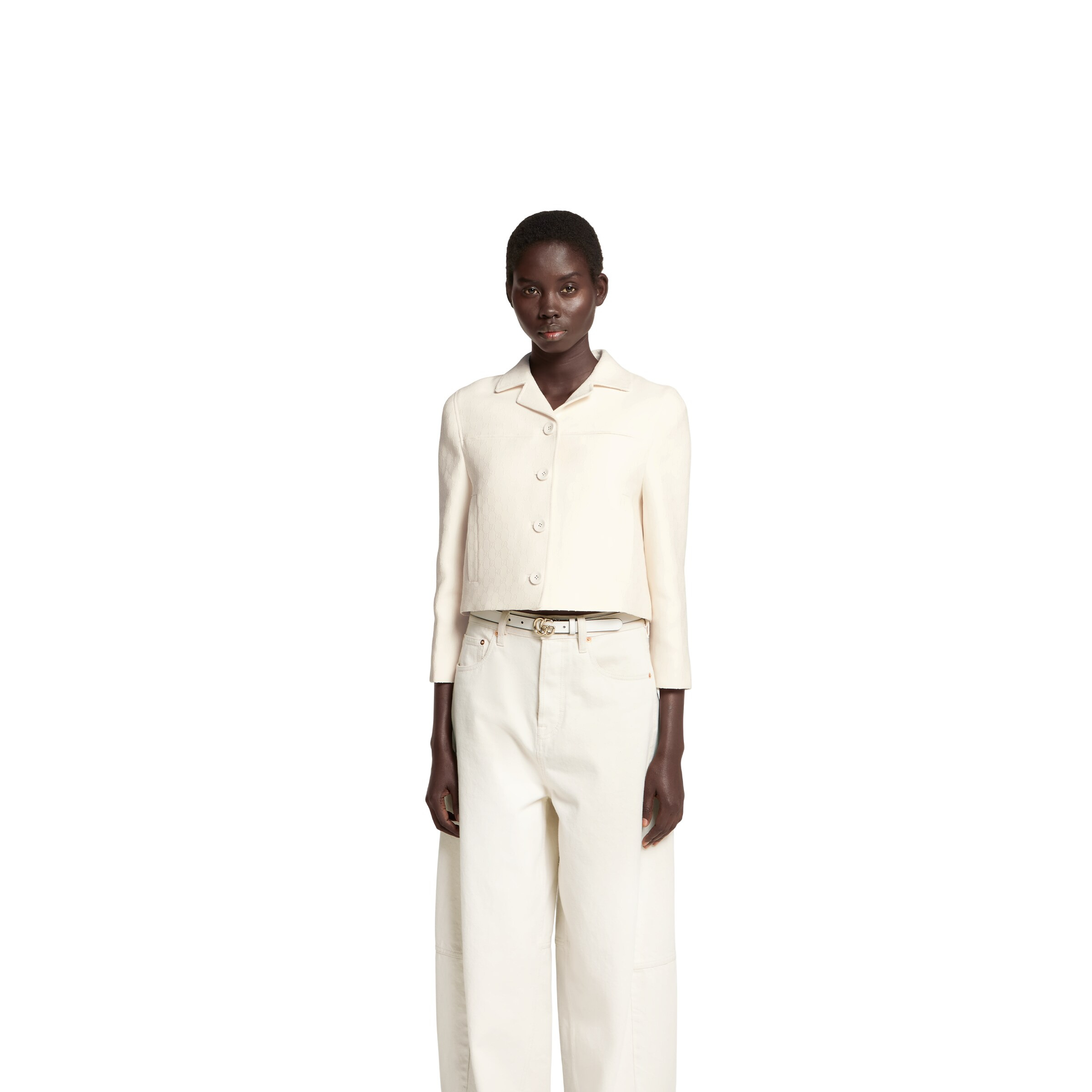 GG wool silk crêpe jacquard jacket - 3