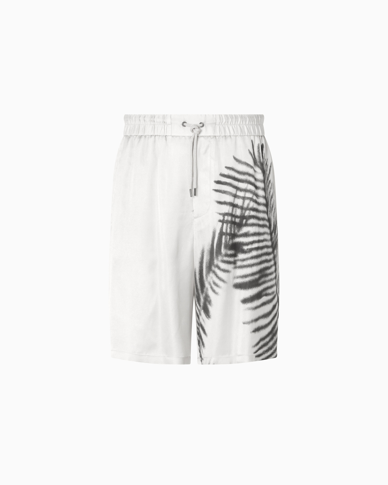 PRINTED CUPRO FLAT-FRONT BERMUDA SHORTS - 1