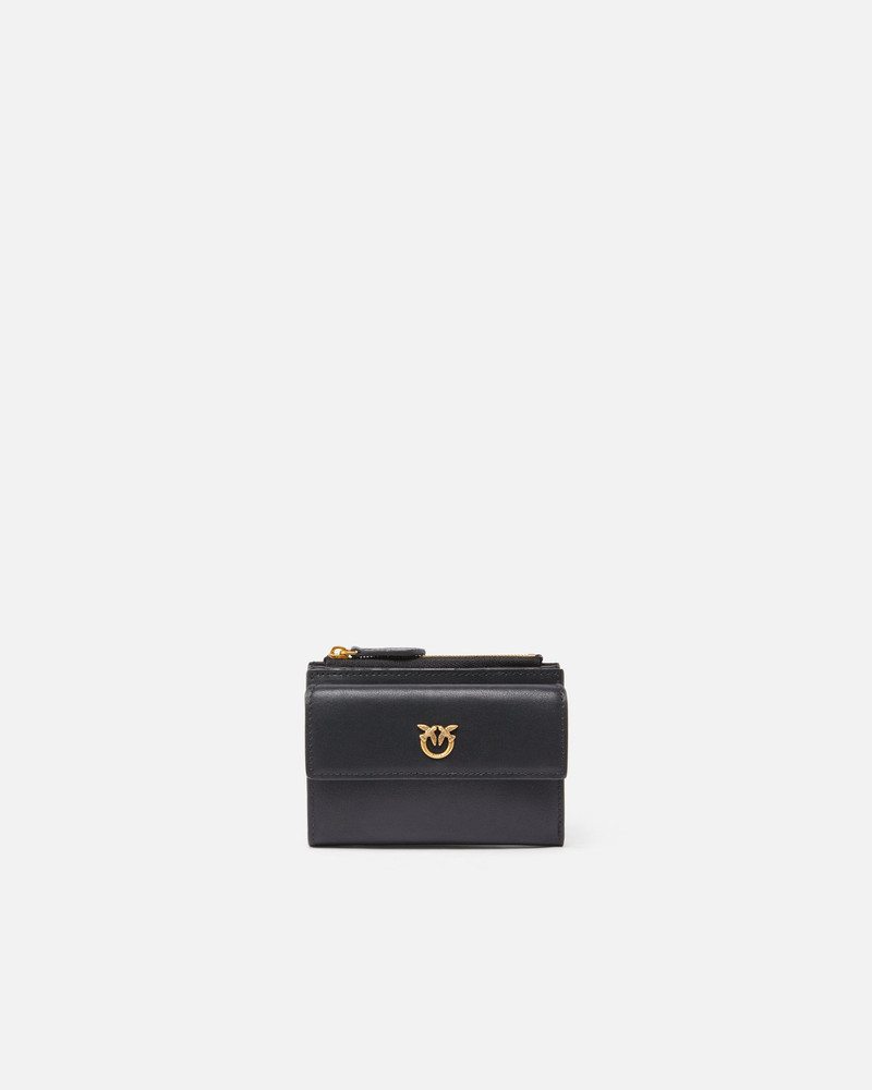 COMPACT SMALL WALLET IN SMOOTH LEATHER WITH LOGO 1