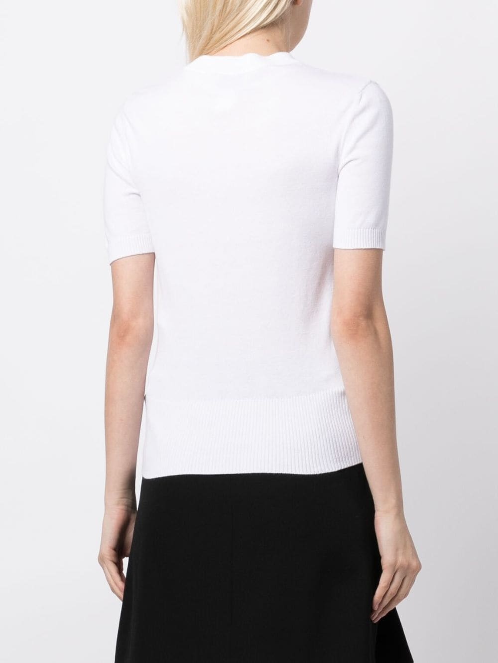 Jacquard-knit short-sleeved jumper - 4
