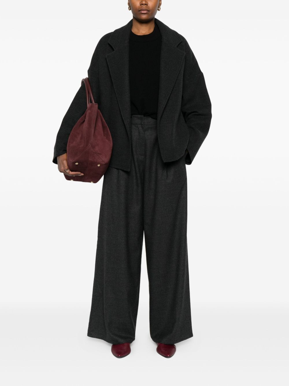 elasticated wool trousers - 2