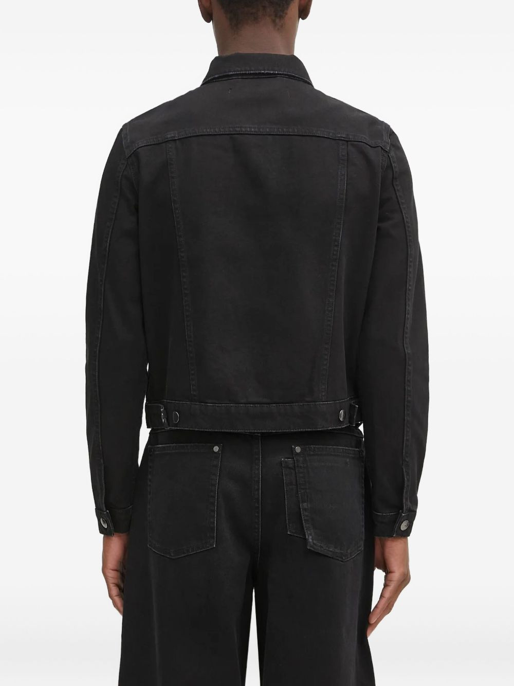 button-fastening denim jacket - 4