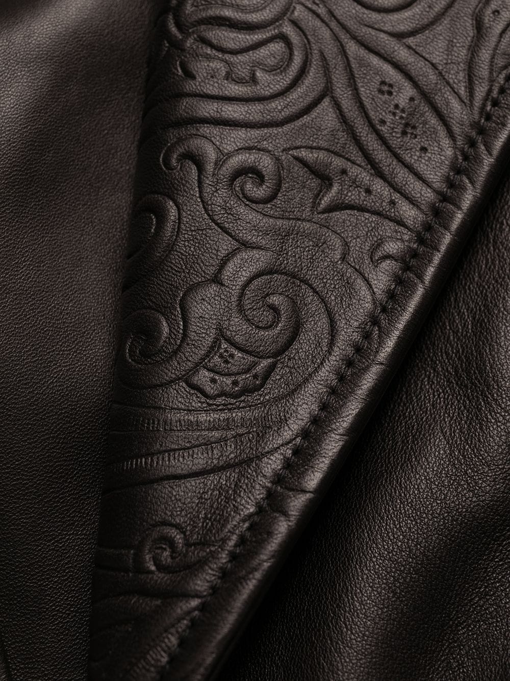 embossed biker jacket - 7