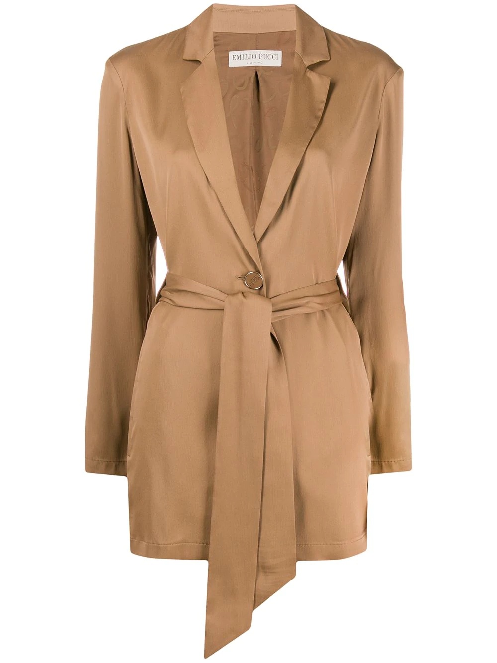 belted long-length jacket - 1