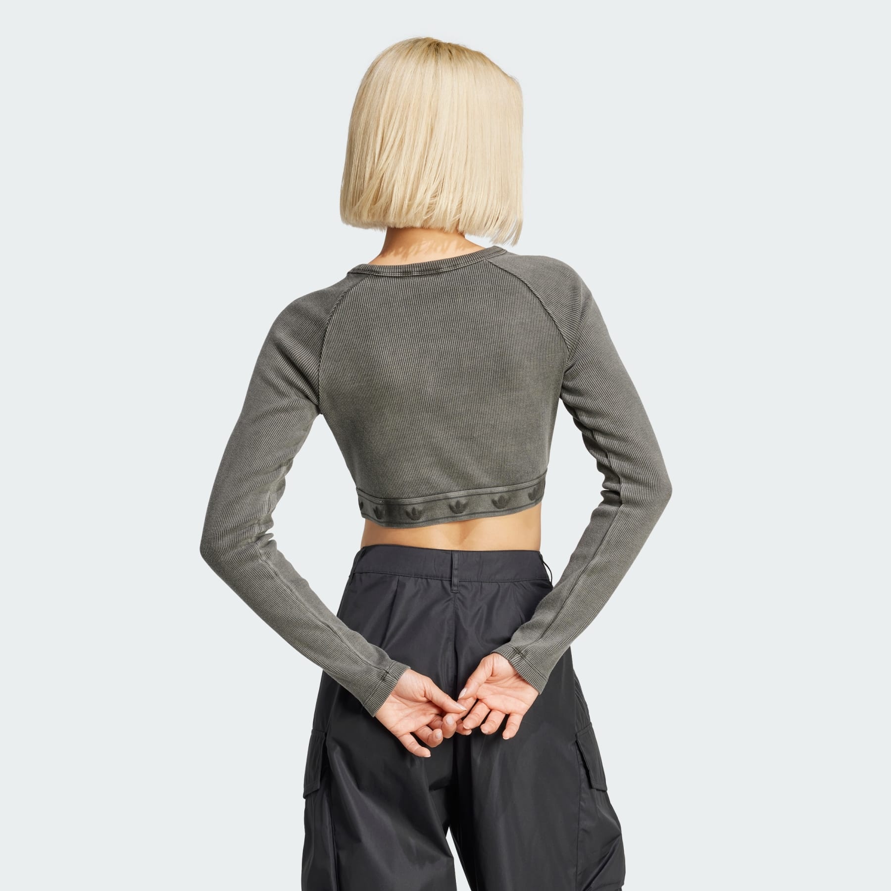 Ribbed Long Sleeve Crop Top - 3