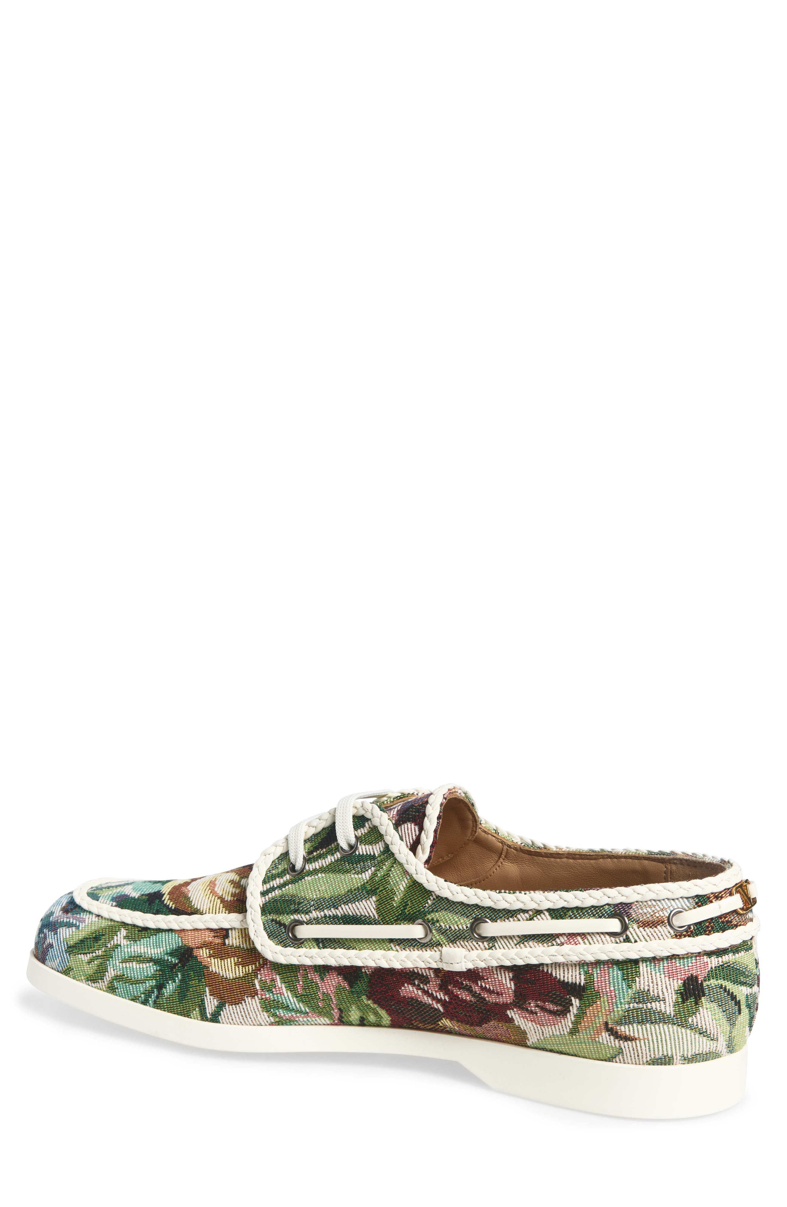 Valentino Garavani Palm Avenue Jacquard Boat Shoe in Multicolor/Ivory at Nordstrom - 2
