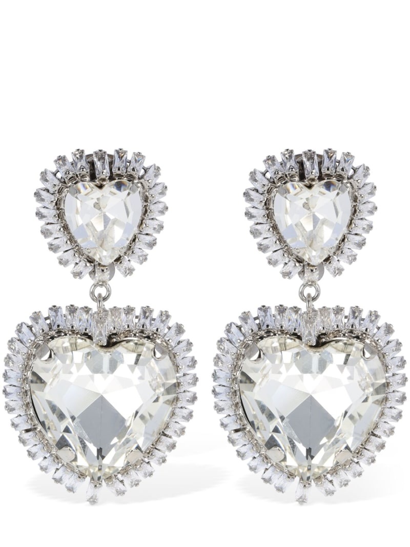 Crystal heart earrings - 1