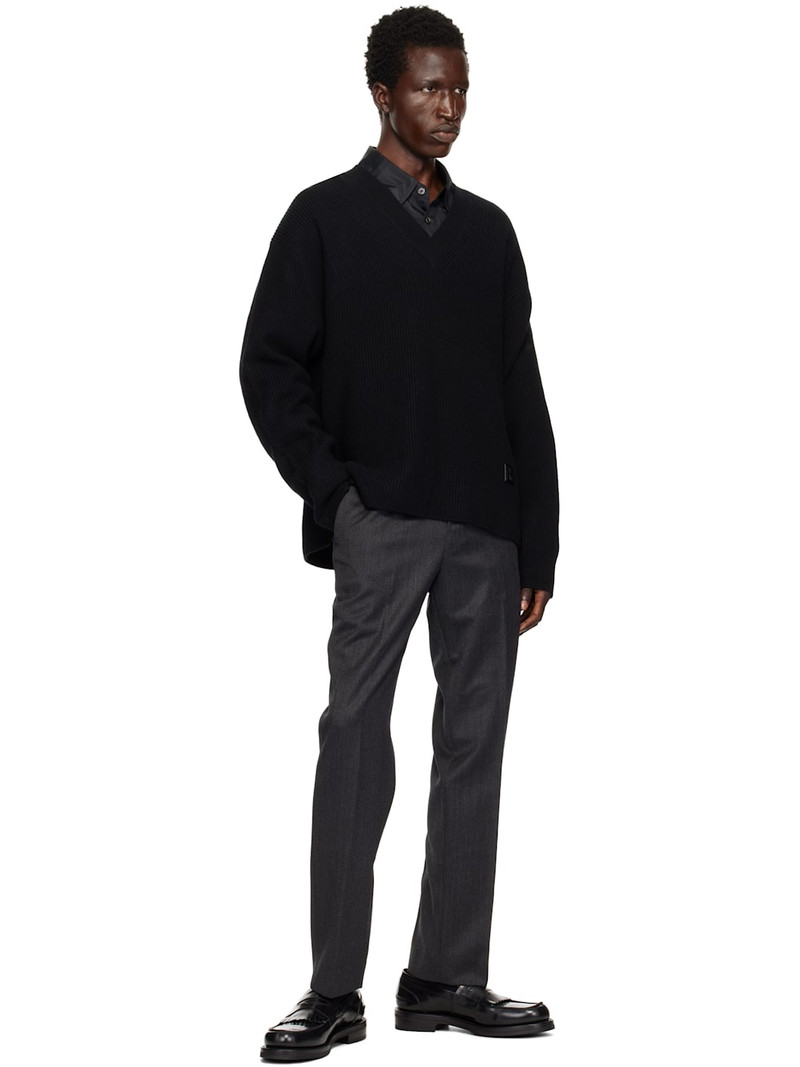 Wooyoungmi Black V-Neck Sweater outlook