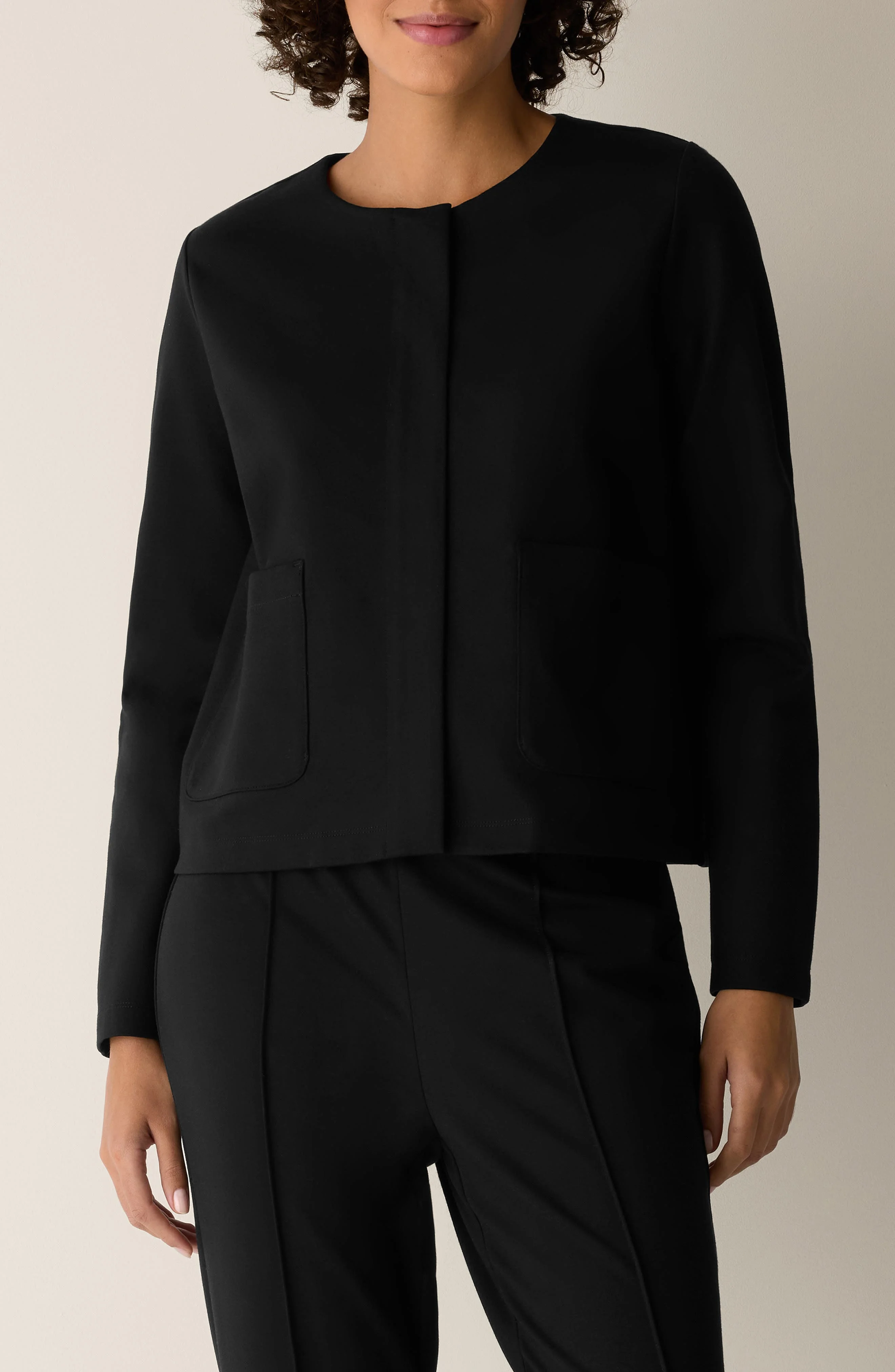 Eileen Fisher Double Knit Jacket in Black at Nordstrom - 1
