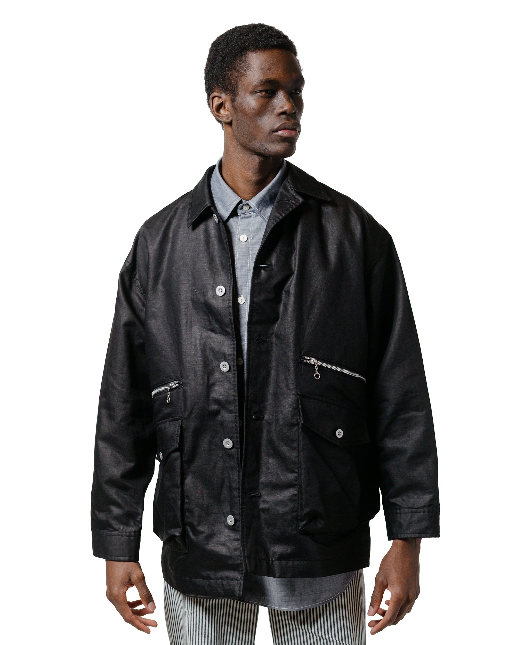 Multi Pocket Chore Jacket Black - 2