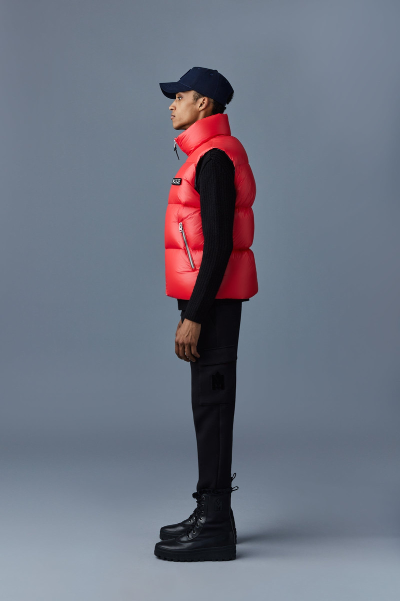 KANE lustrous light down vest with funnel collar 3