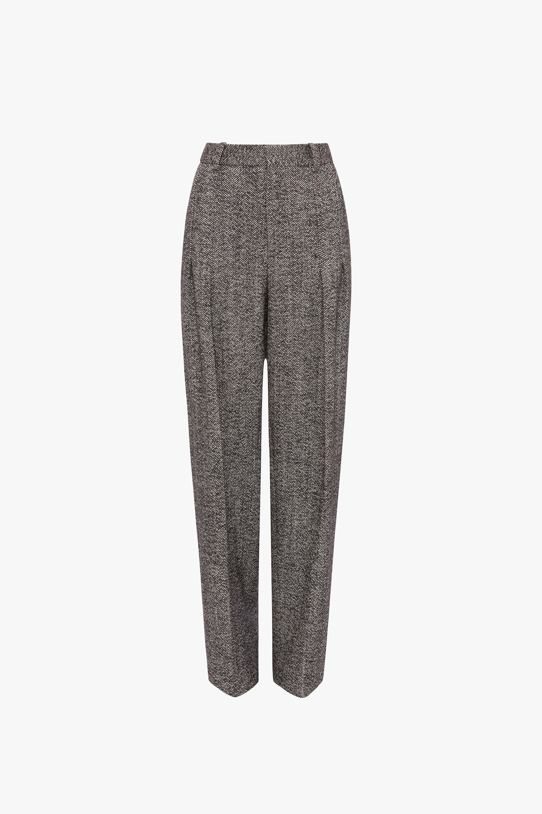 Front Pleat Trousers In Monochrome - 1