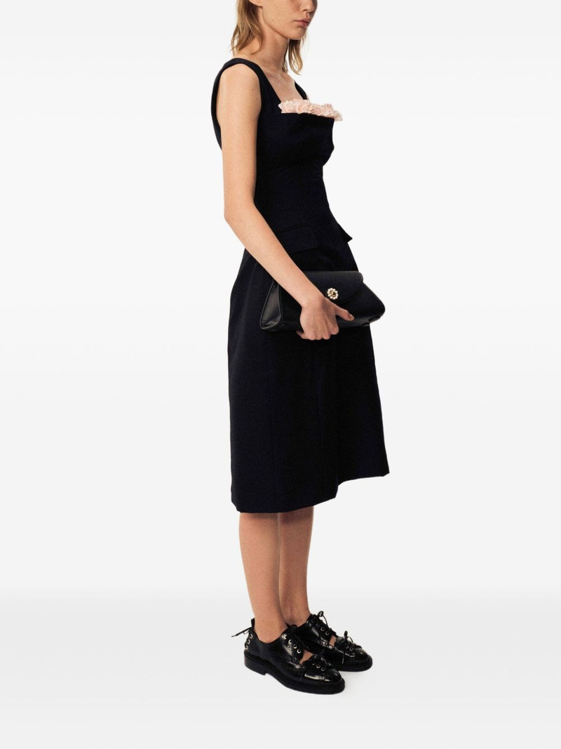 Simone Rocha flower-embellished bust-detail midi dress outlook