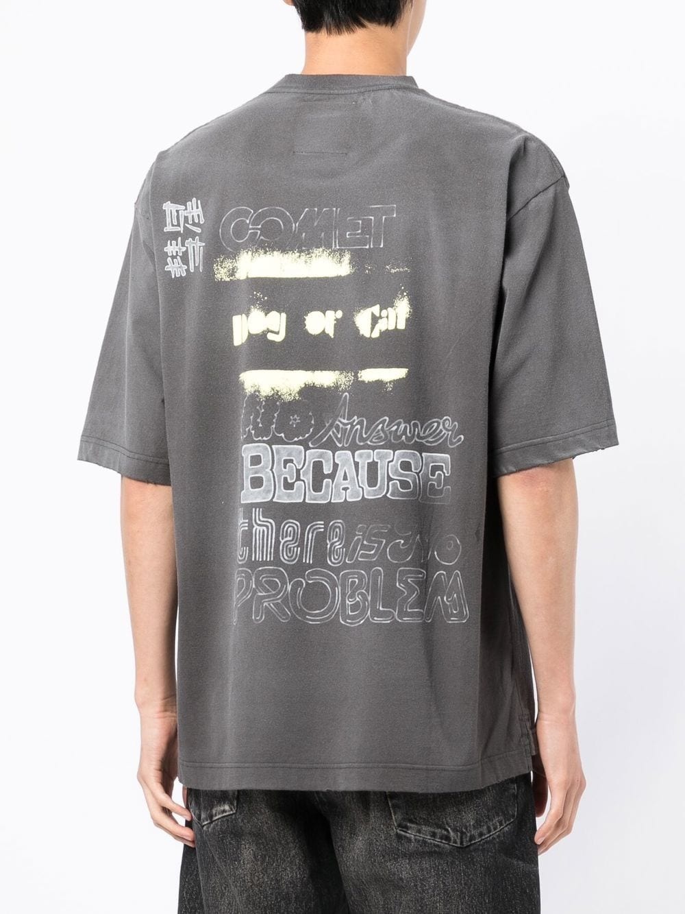 distressed graphic-print T-shirt - 4