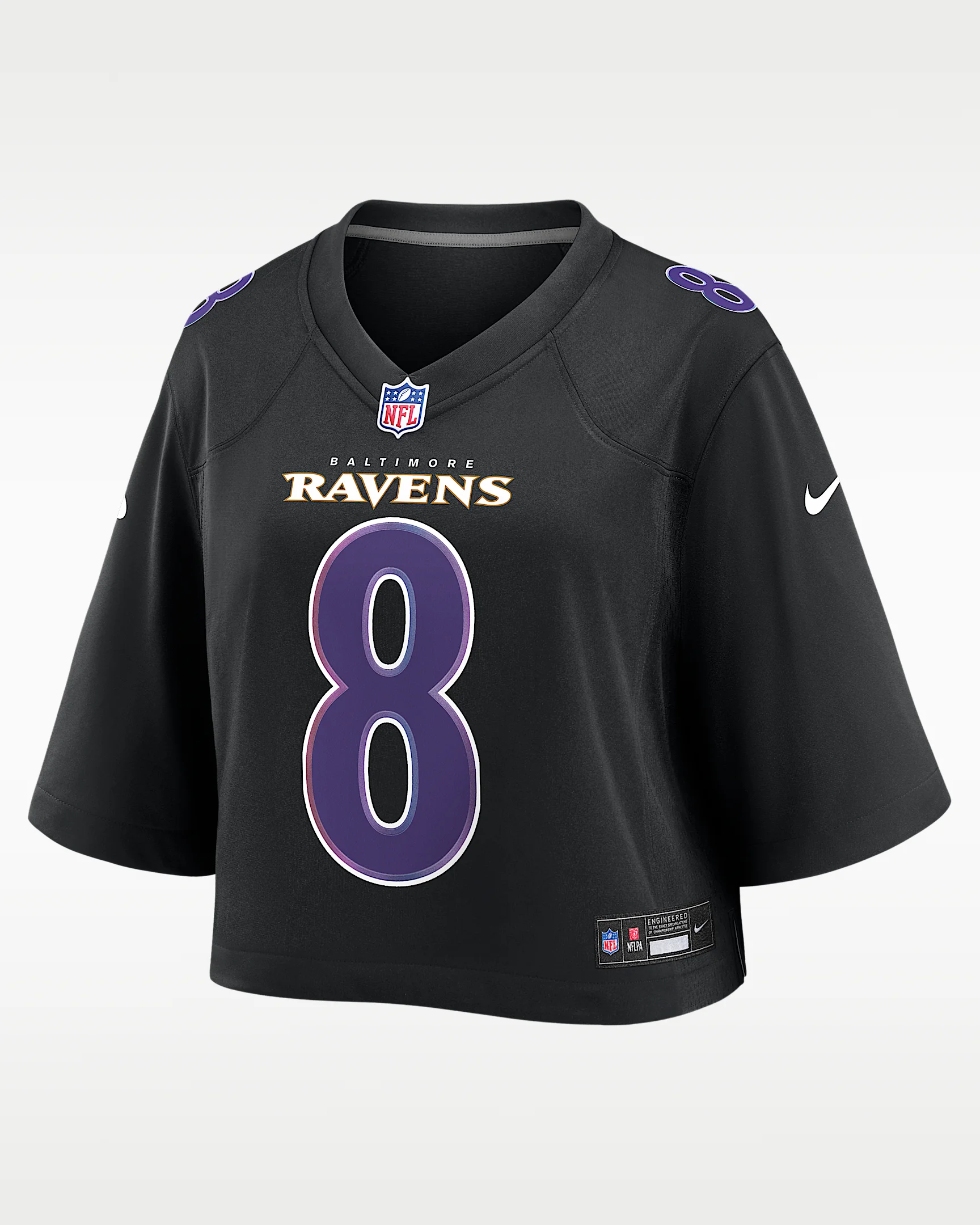 Lamar Jackson Baltimore Ravens Women's Nike NFL Cropped Tundra Game Jersey - 1