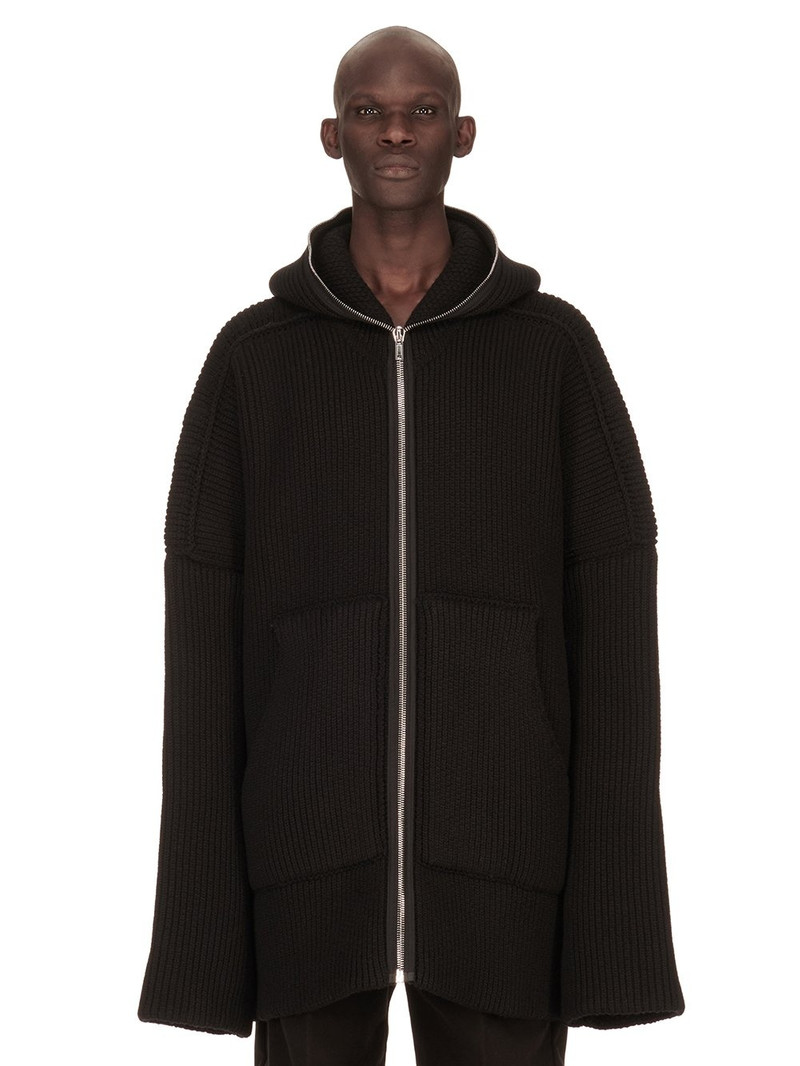 Black Porterville Alpaca Knit Hoodie - 1