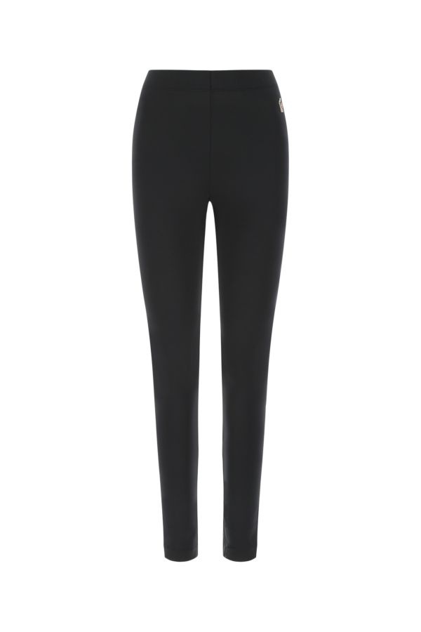 Black stretch polyester leggings - 1