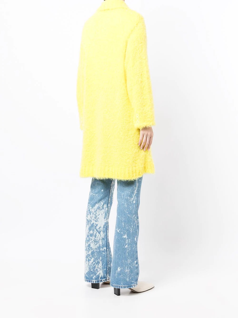 brushed knitted coat - 4