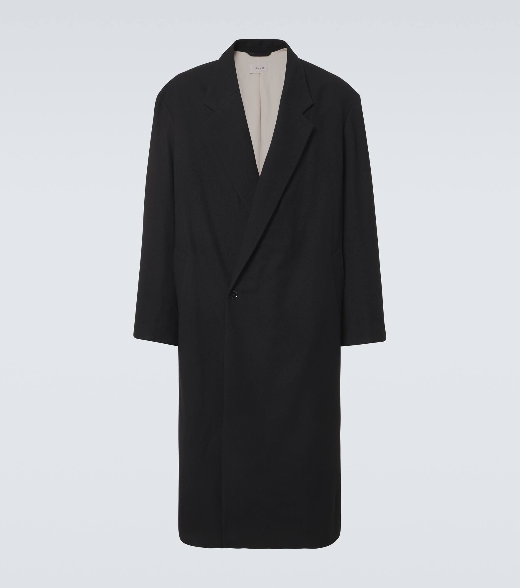 Oversized virgin wool twill overcoat - 1