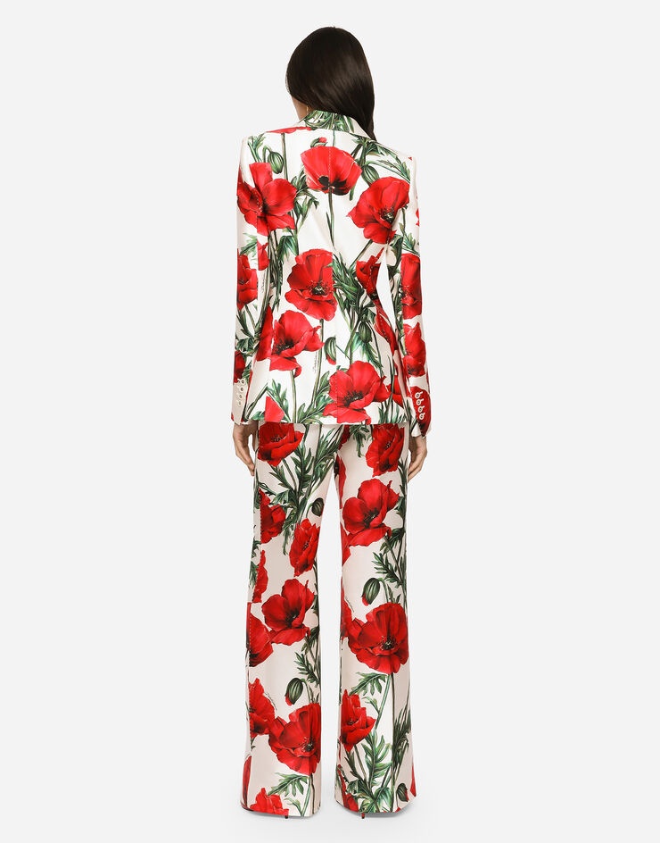 Poppy-print shantung Turlington blazer - 4