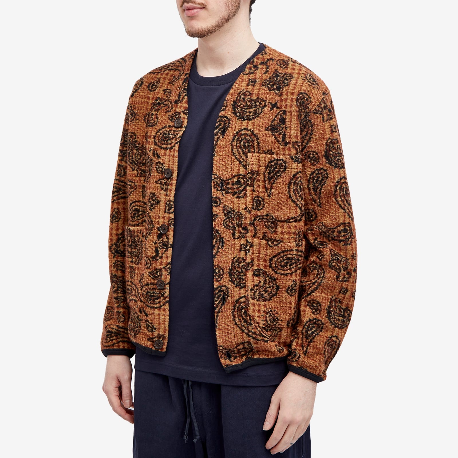 Universal Works Paisley Check Fleece Cardigan - 2