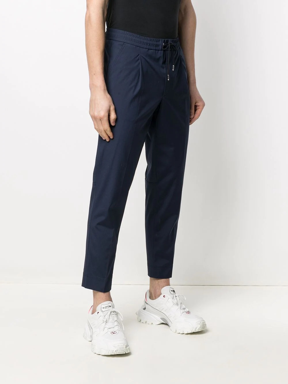 drawstring-waist tapered trousers - 3