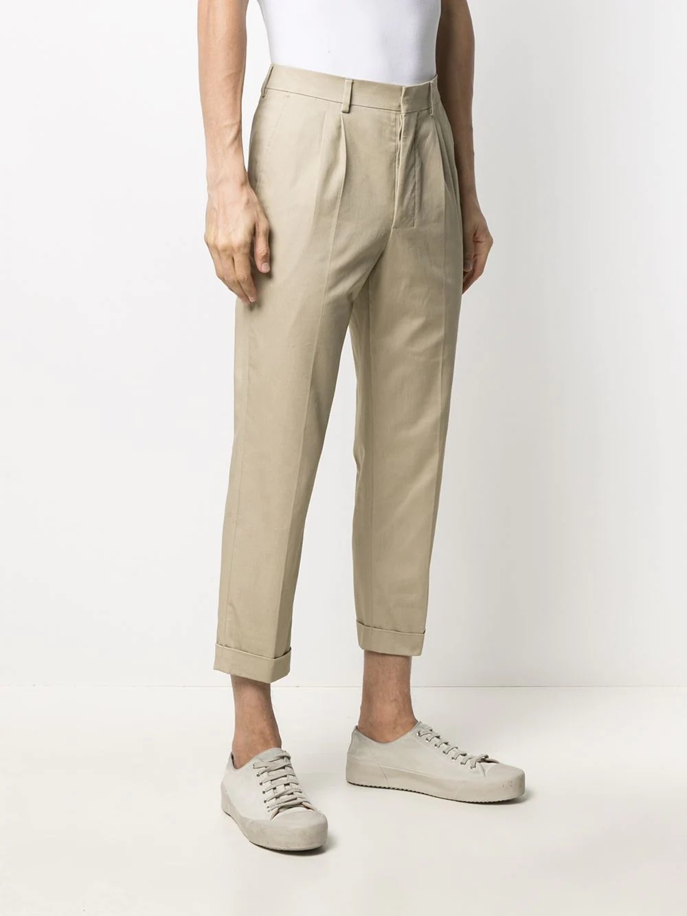 turn-up hem tapered chinos - 3